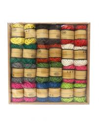 Лента-шнур синтетический цветной, упаковка ассорти из 12 расцветок, длина 10 метров.